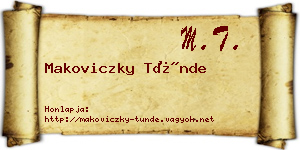 Makoviczky Tünde névjegykártya